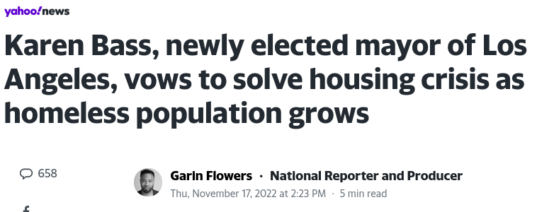 Image grab of a Yahoo news story about the housing crisis