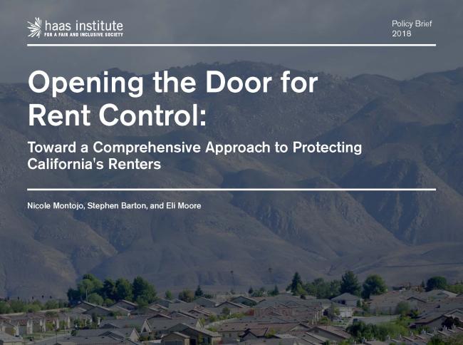 This image is a cover for the Opening the Door for Rent Control report. 