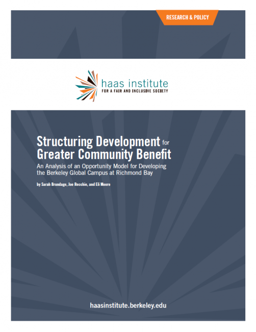 This image is a cover page for the Structuring Development for Greater Community Benefit Report. 
