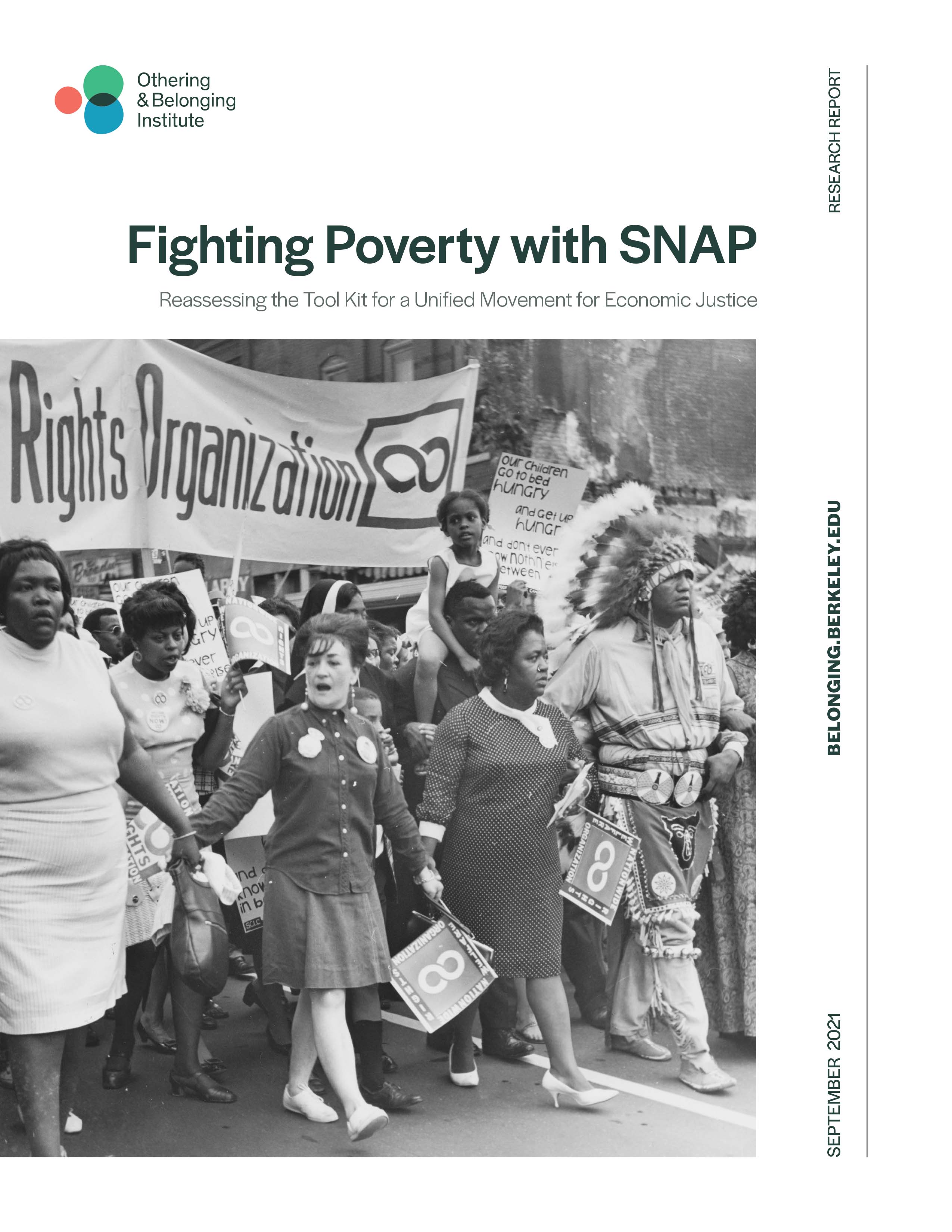cover of the report featuring a black and white image of a welfare rights protest