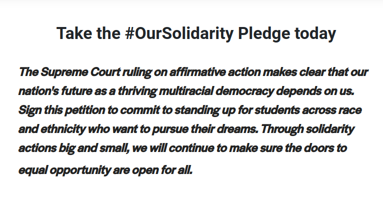 Our solidarity pledge
