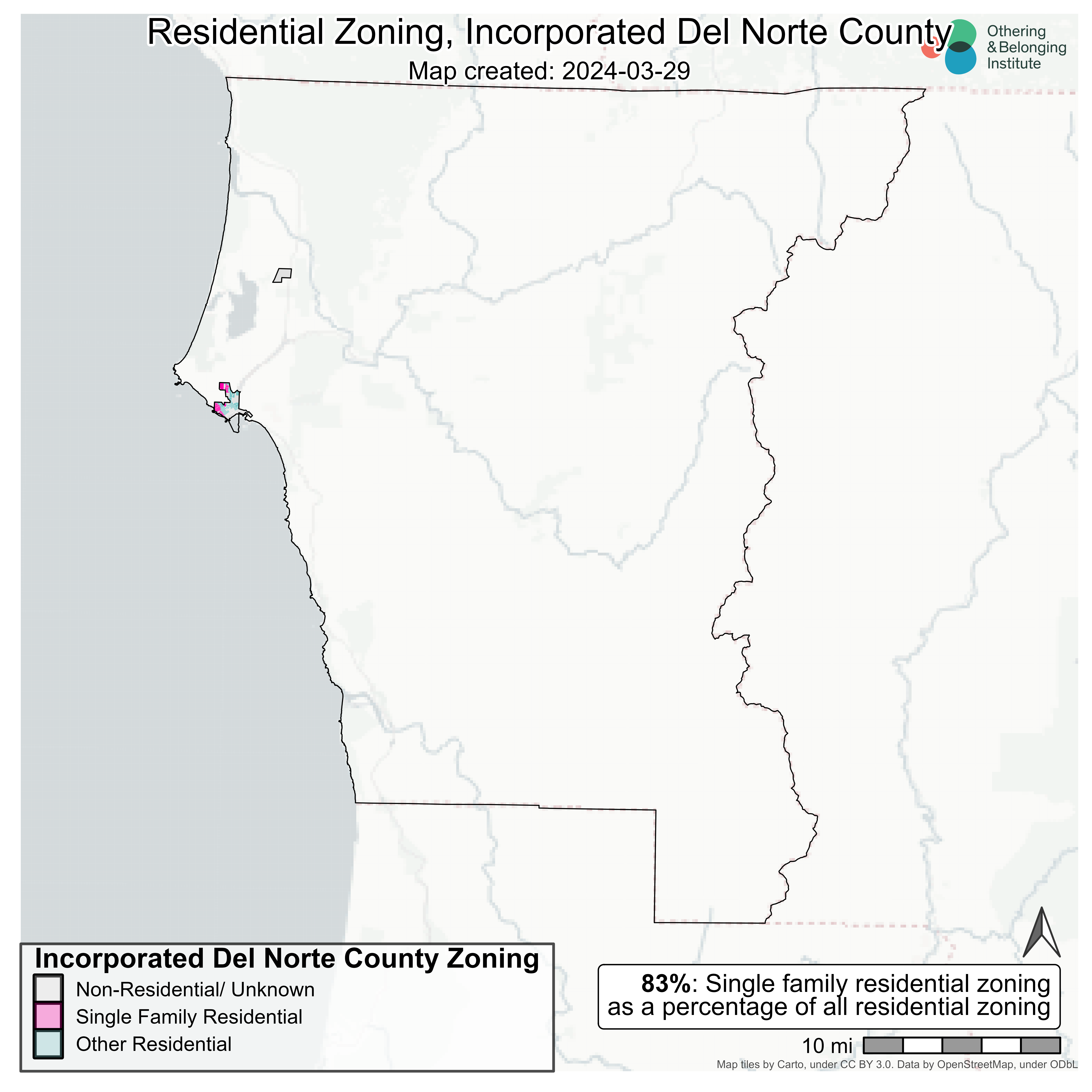 Incorporated Del Norte County zoning map