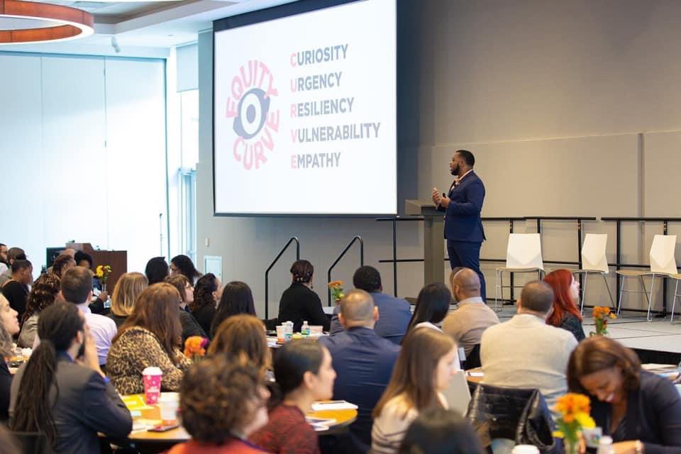 Maurice Swinney speaking at a convening of educators and district equity leaders at the University Council for Educational Administration in 2022.
