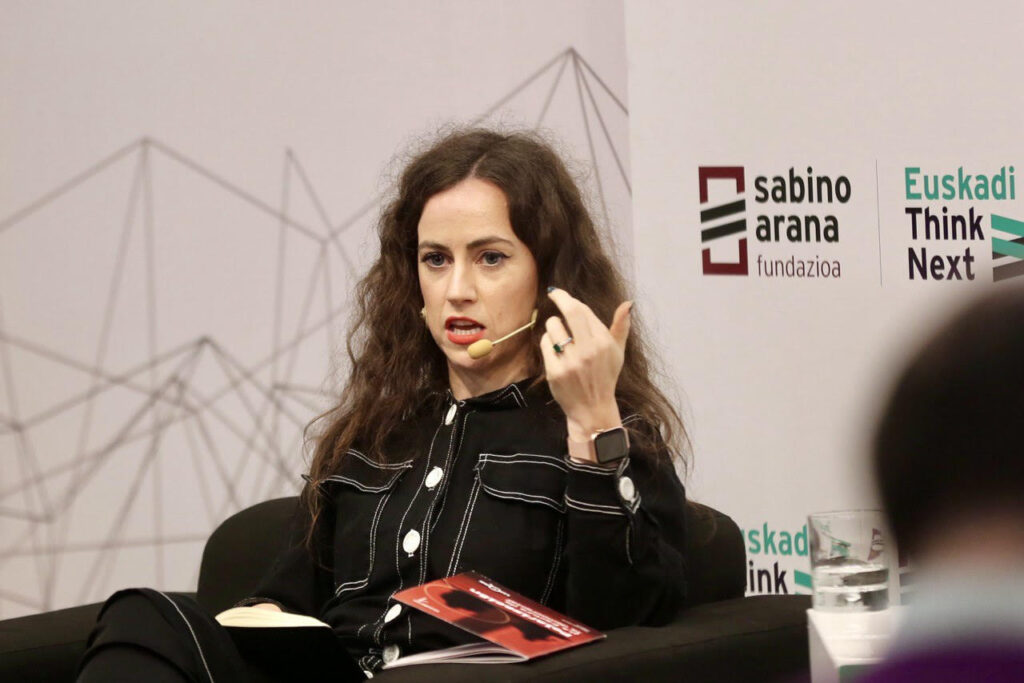 Miriam speaking at an event