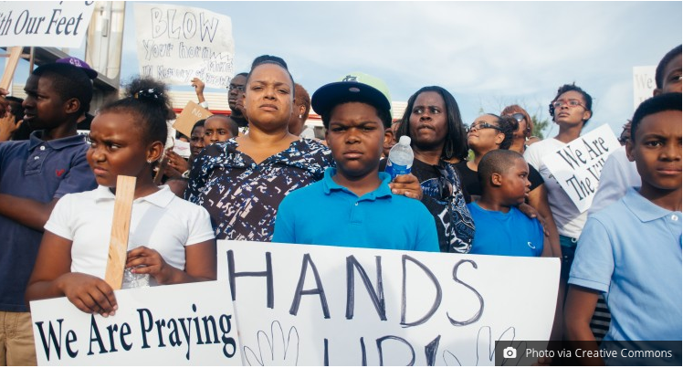 Protestors in Ferguson, MO