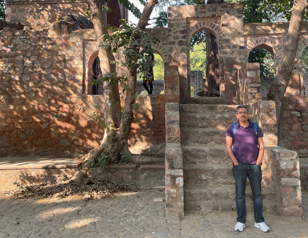 Photo inside a complex of big and small tombs from the 16th century Mughal era. The structures are connected together through a well landscaped park. This is located in Delhi