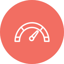 Indicators button with dashboard gauge