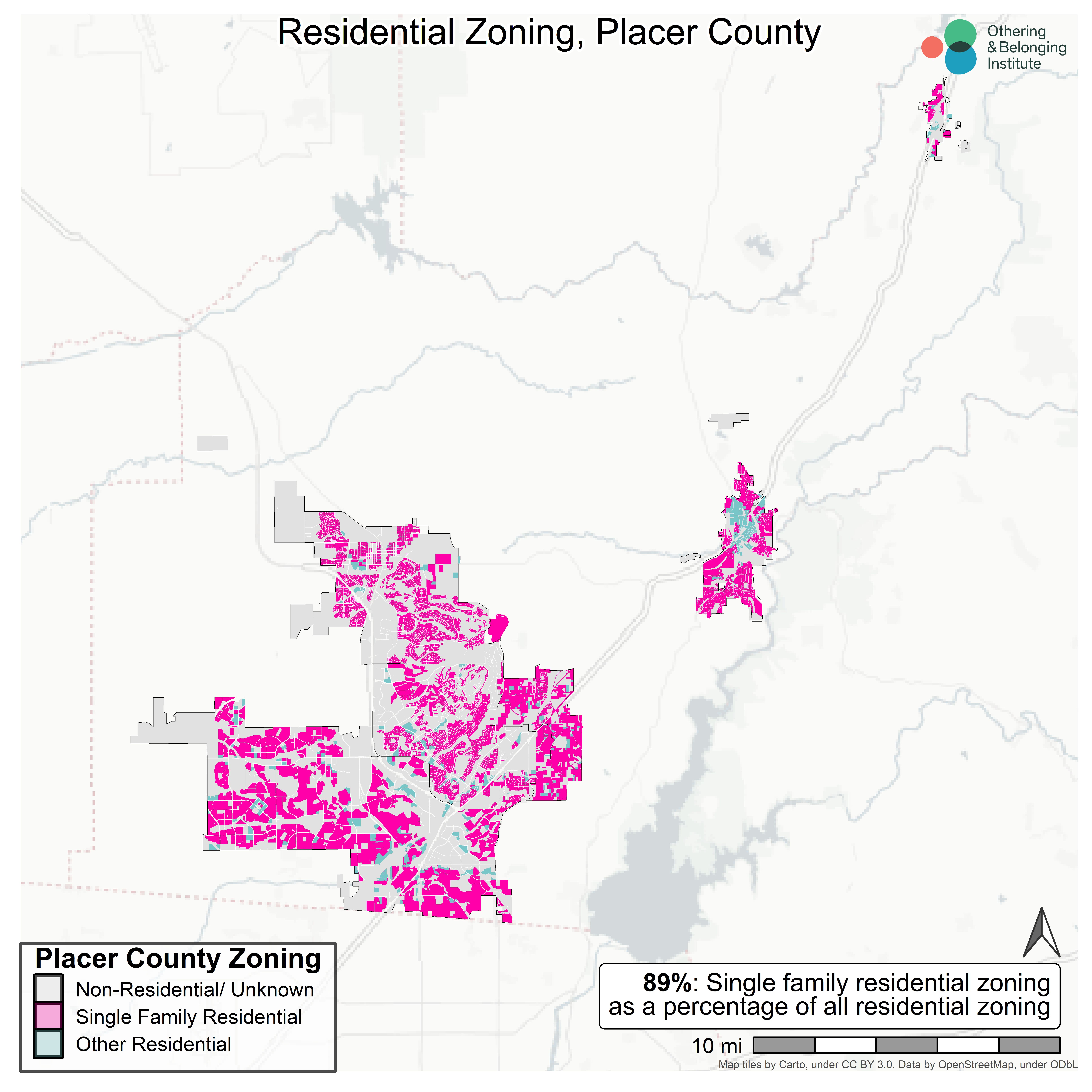 Zoning map of Placer County