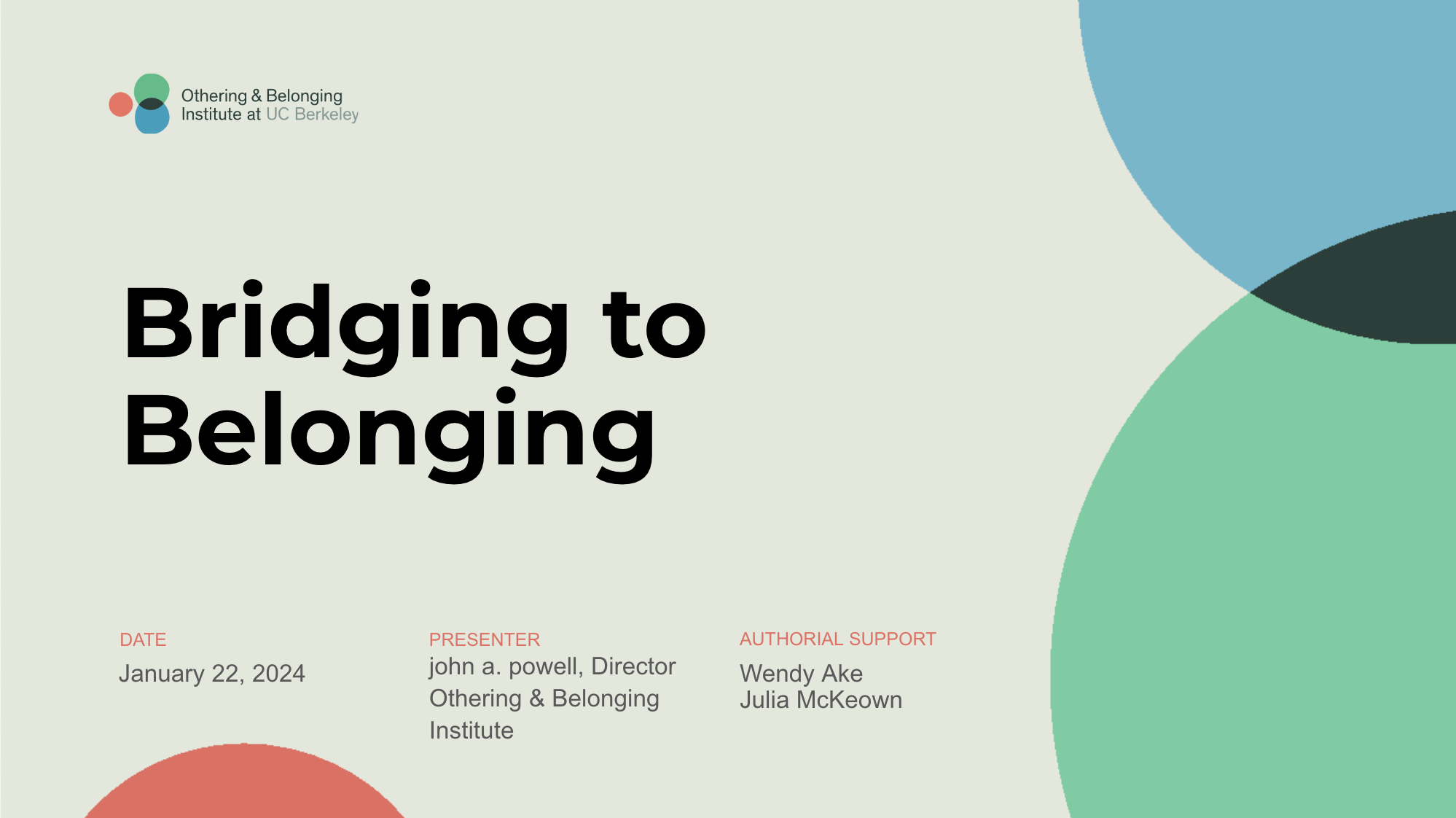 Bridging to Belonging title slide