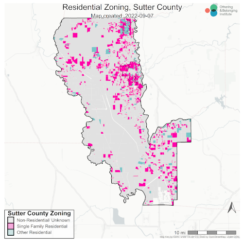 Zoning map of Sutter County