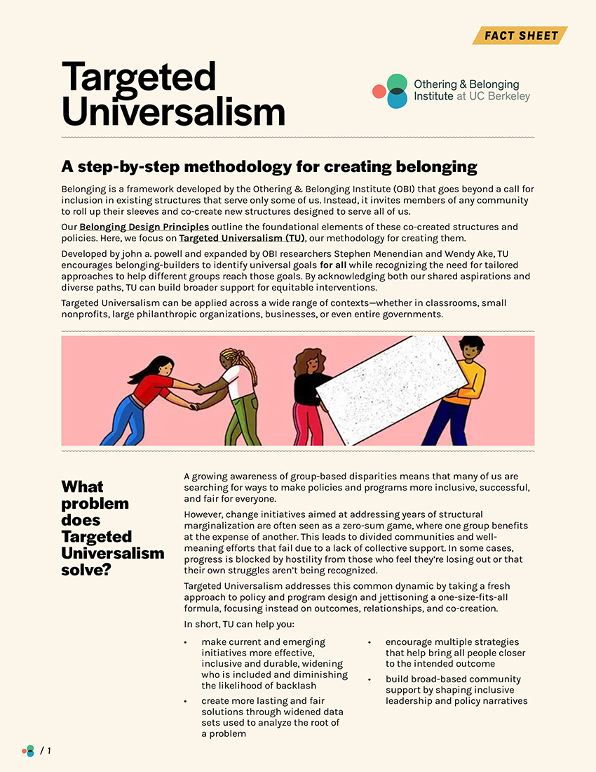 Targeted Universalism fact sheet preview