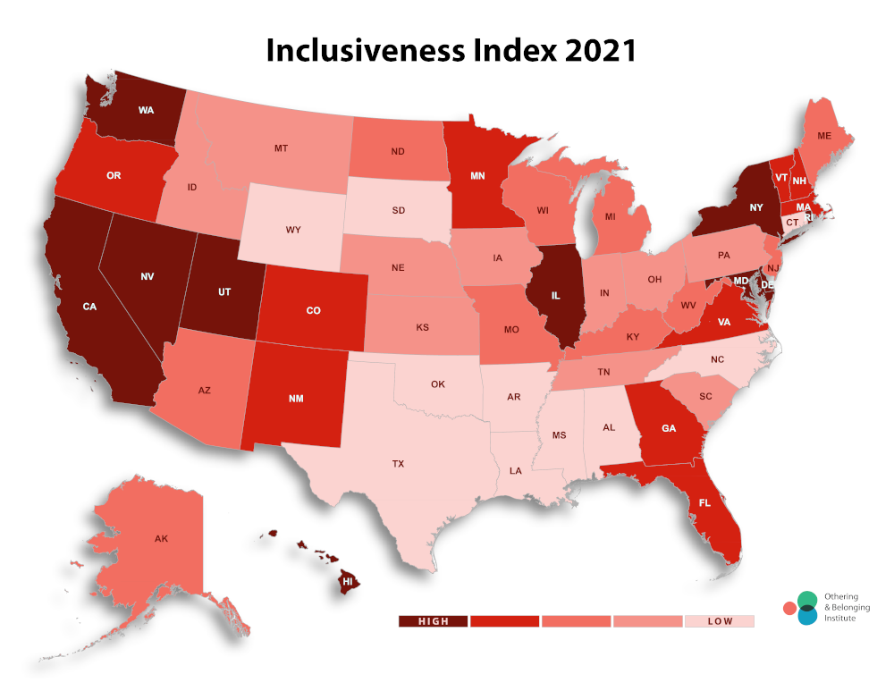 US Inclusiveness Index map