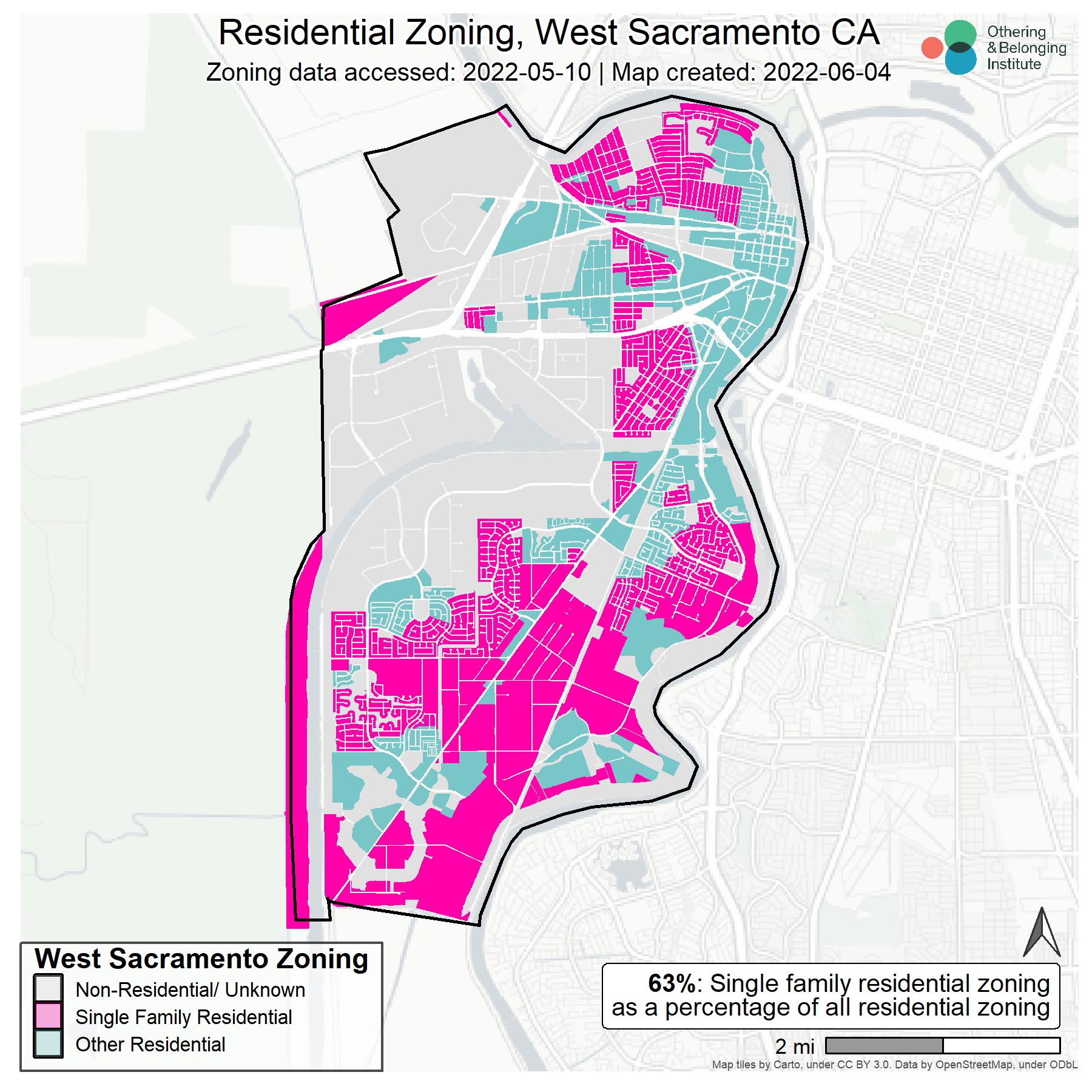 Zoning map of West Sacramento