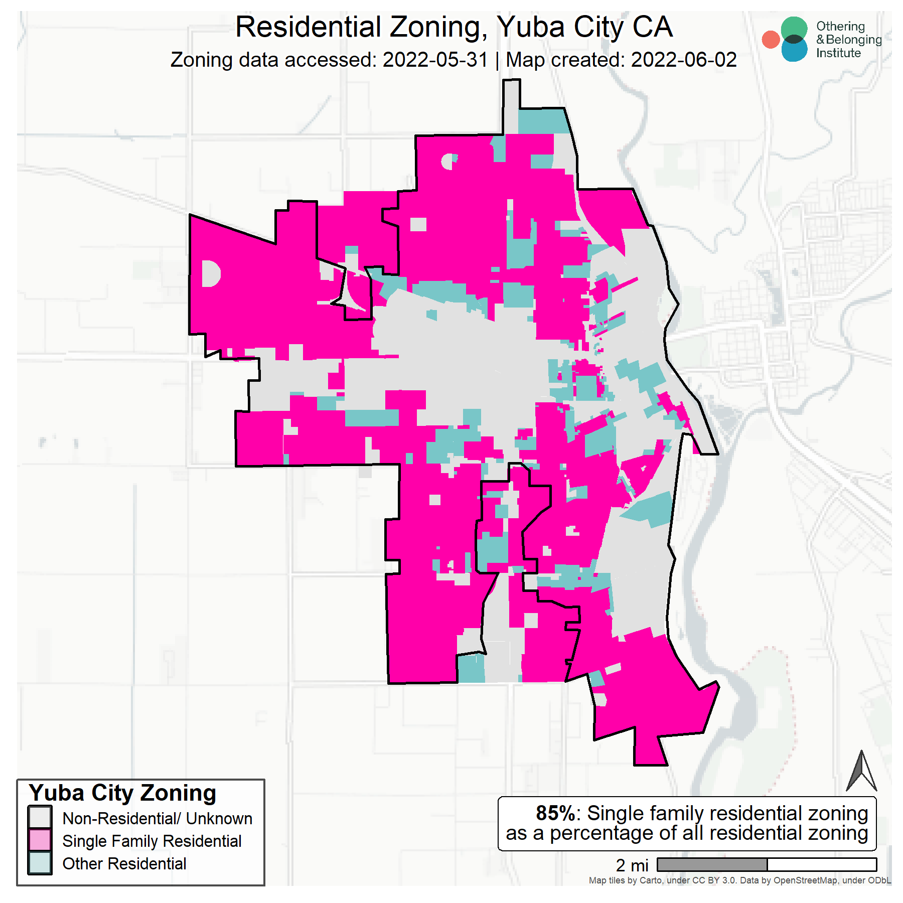 Zoning map of Yuba City