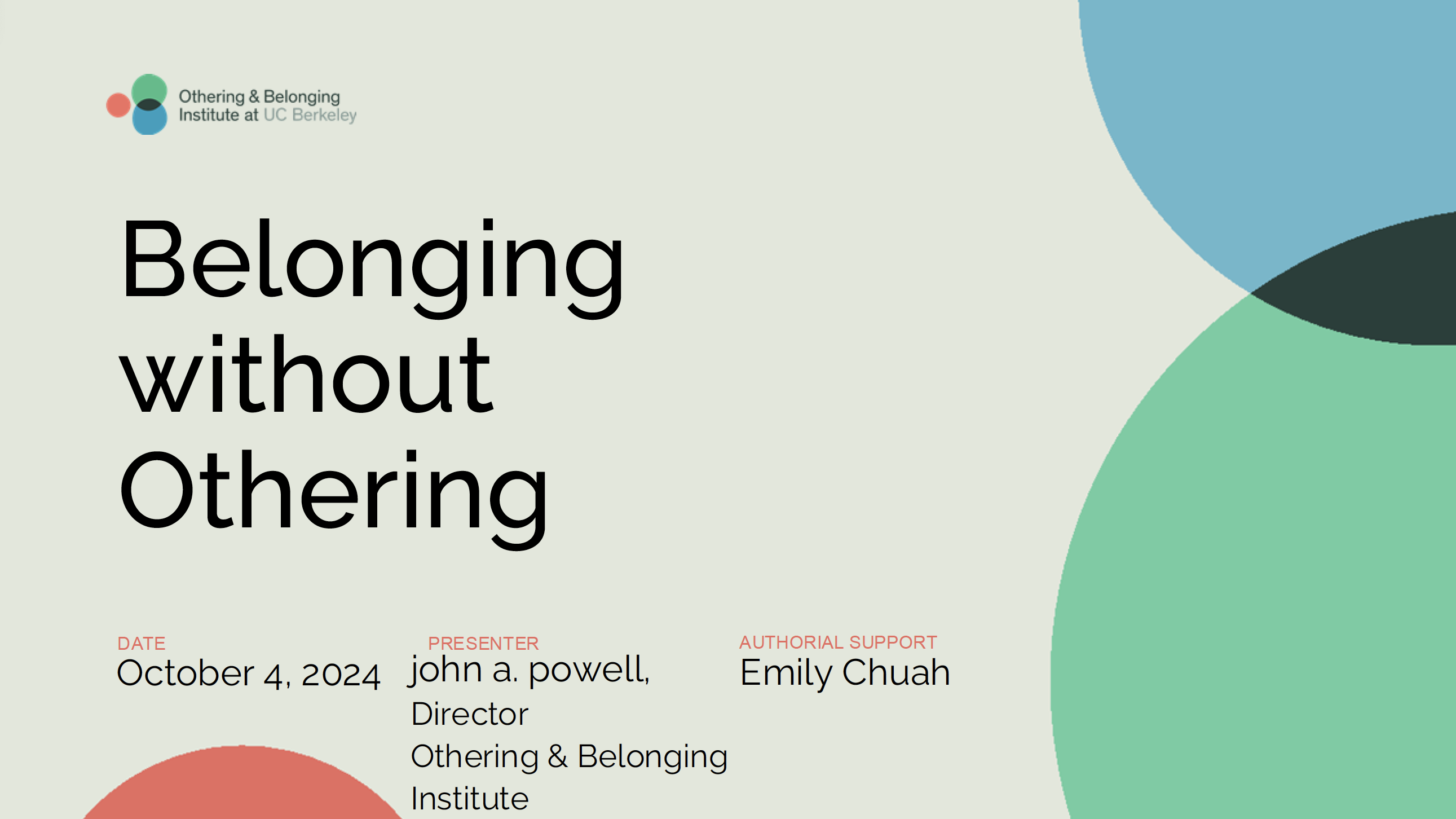 Belonging without othering slide deck