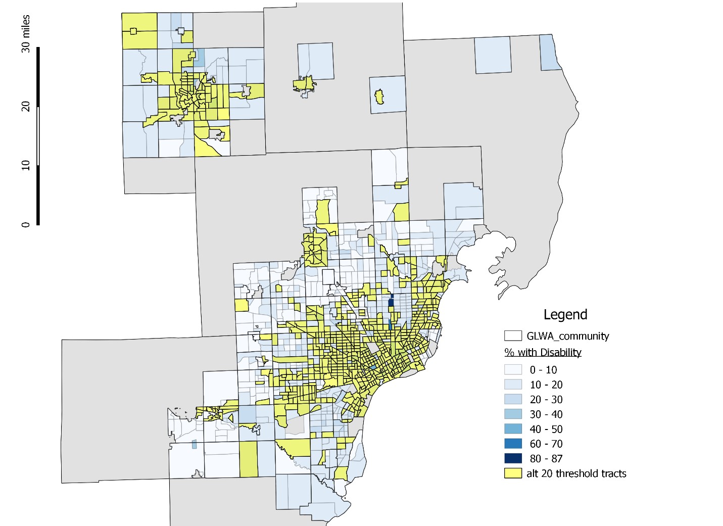 Figure 25 includes an infographic of Census Tracts by Percent with Disability and Above 4.5 percent RI Threshold