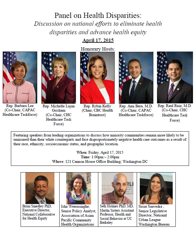 Panel on Health Disparities Flyer