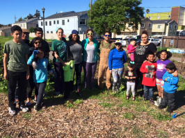 This picture is of Volunteers working at garden on Richmond Greenway