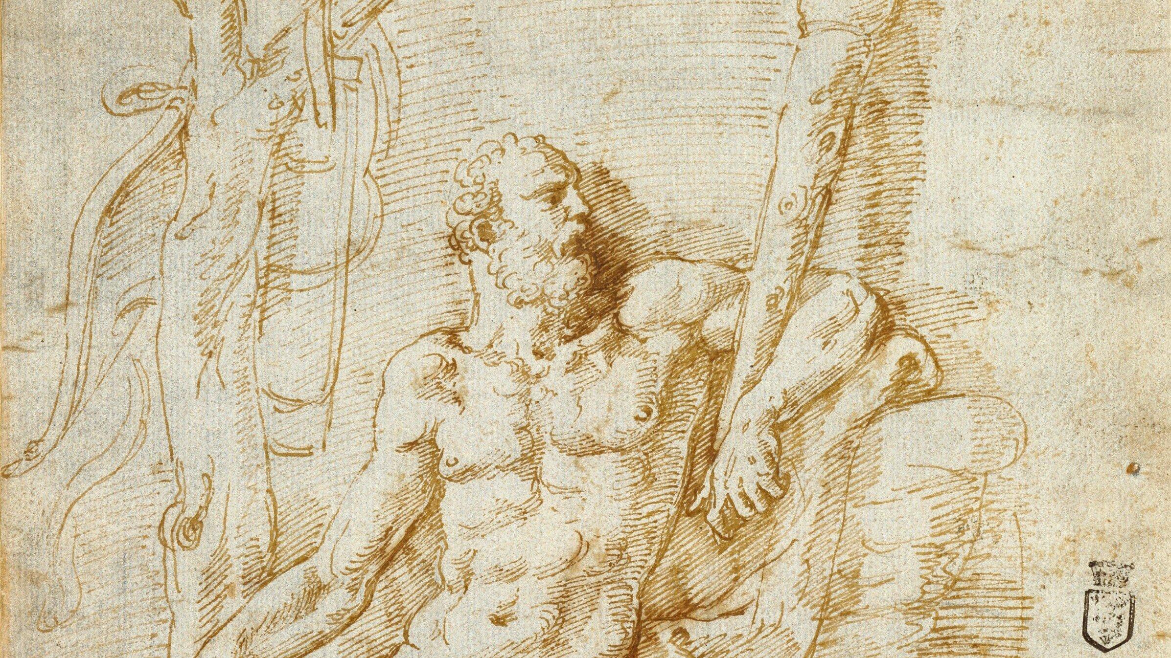 Hercules Resting after Killing the Hydra by Giulio Romano (Giulio Pippi) (Italian, before 1499 - 1546)