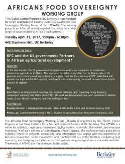 Africans Food Sovereignty Working Group April 2017 Session