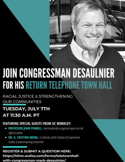 Image on Racial Justice and Strengthening our Communities: TeleTownhall with Congressman Mark DeSaulnier