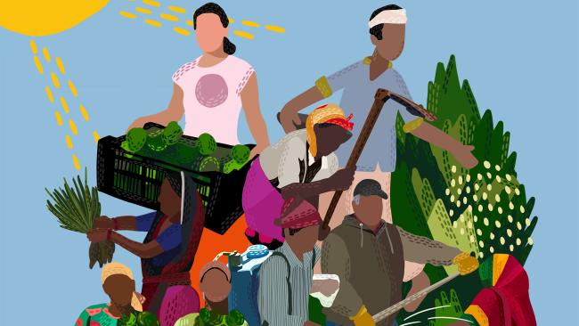 Illustration of agricultural laborers