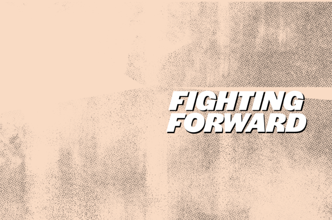 fighting forward cream background
