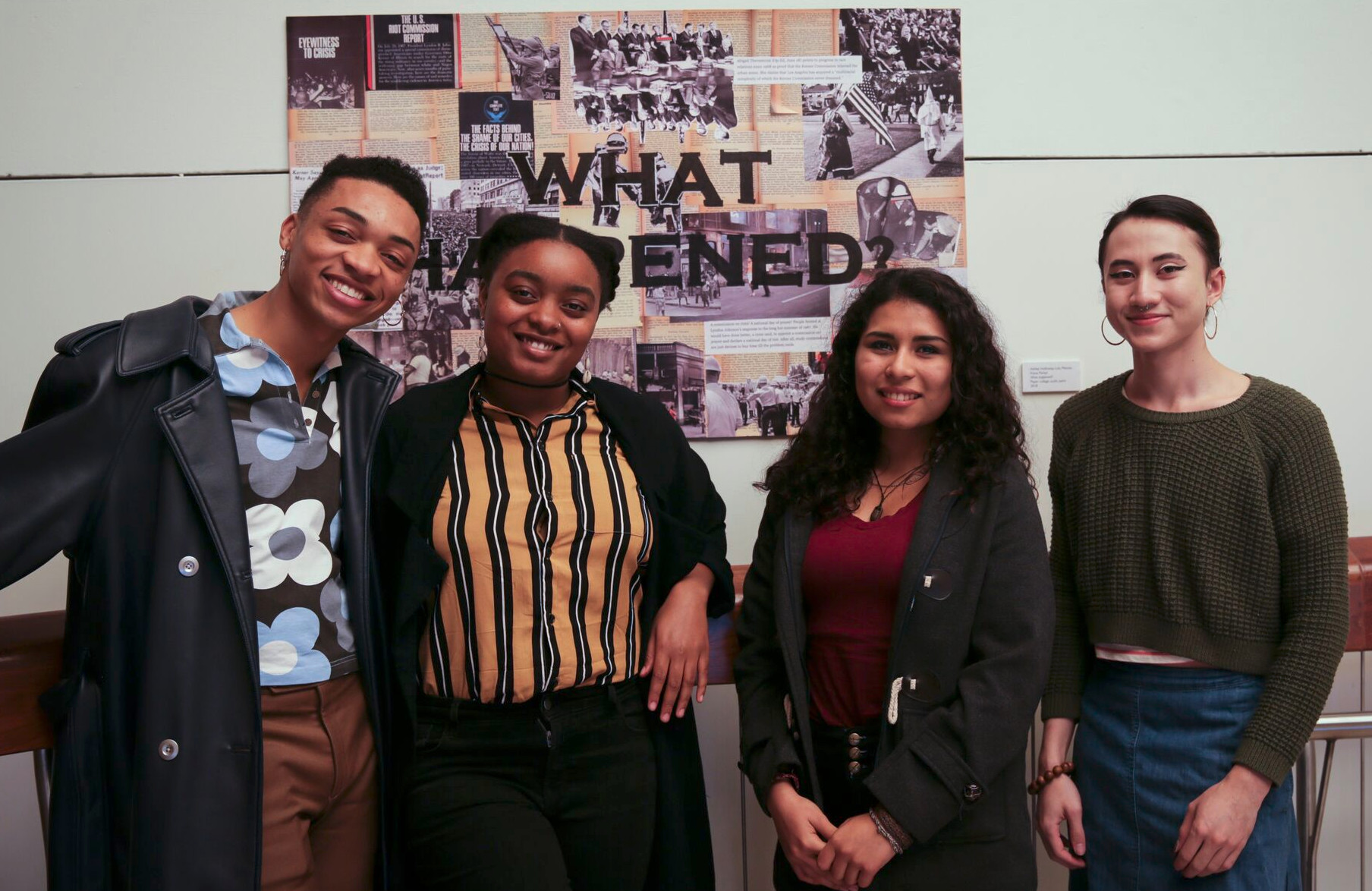 Kerner@50 Student Art Collaborative, Nikko Duren, Kiana Parker, Dulce María López, and el lee Silver. Not pictured Ashley Holloway and Lulu Matute.