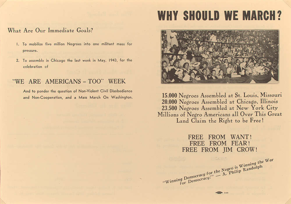 A. Philip Randolph, “Call to Negro America to March on Washington for Jobs and Equal Participation in National Defense,” Black Worker 14 (May 1941)